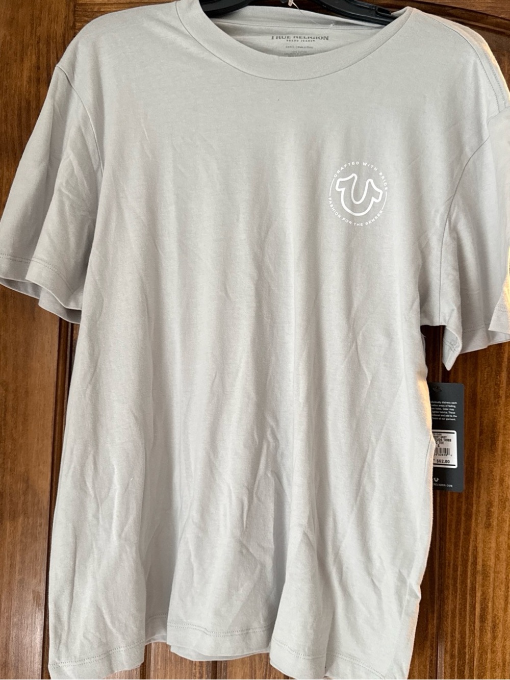 True Religion Light Gray Short Sleeve Logo Tee